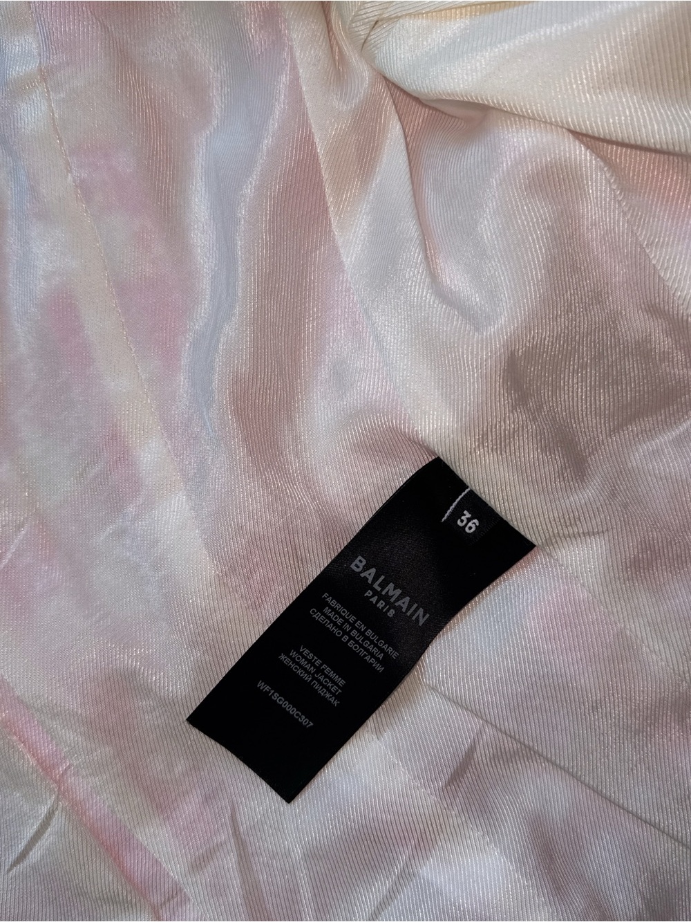 Balmain Pink & White Tweed Double-Breasted Blazer - Picture 4 of 8